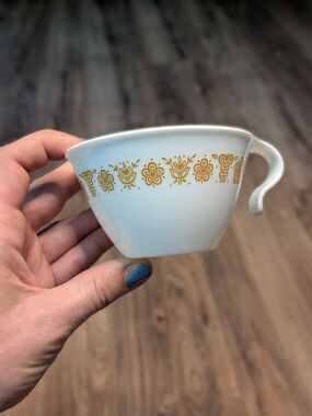 Corelle by Corning Butterfly Gold Teacups, Set of 8